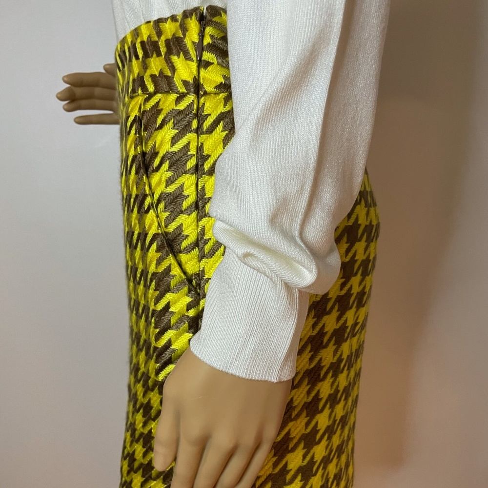 mustard and brown houndstooth Clueless skirt! - Picture 5 of 10